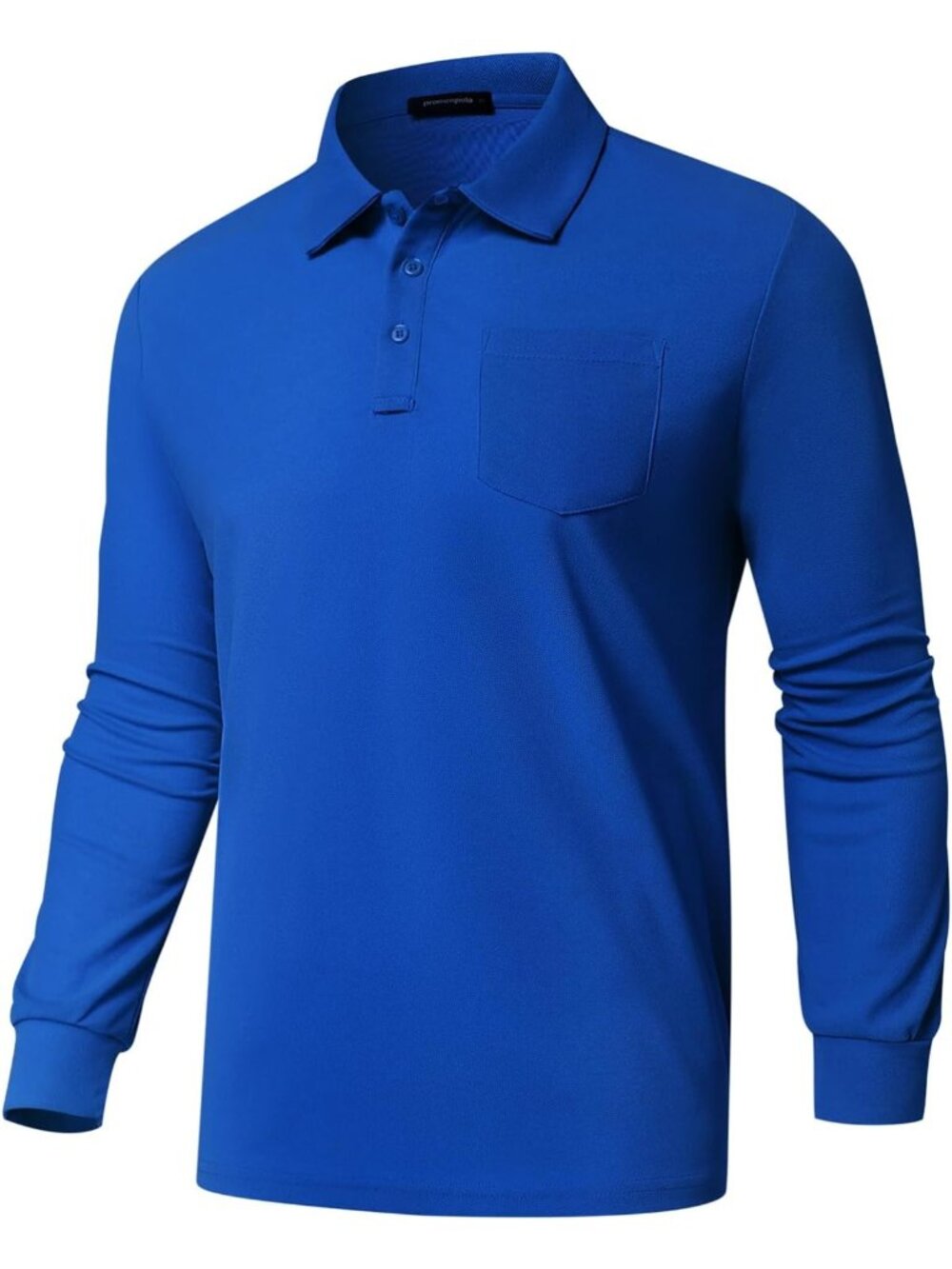 Men's Lightweight Classic Long Sleeve Polo Shirt - Casual Solid Golf Top with